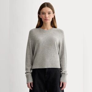 EVERLANE The Boxy Crew In Cashmere In Light Heather Gray